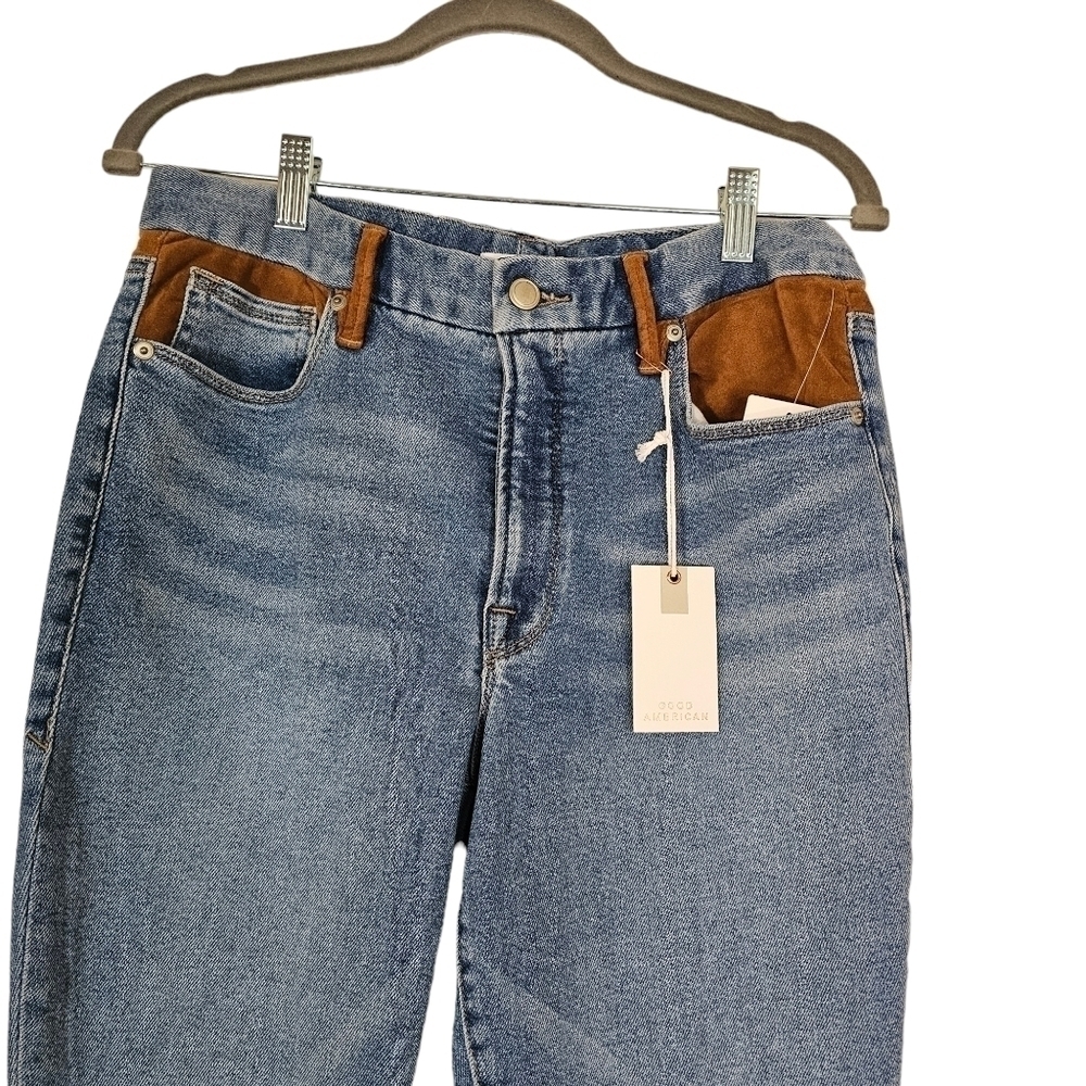 Good American Skinny Suede Jeans in Indigo 10/30 - Picture 8 of 12
